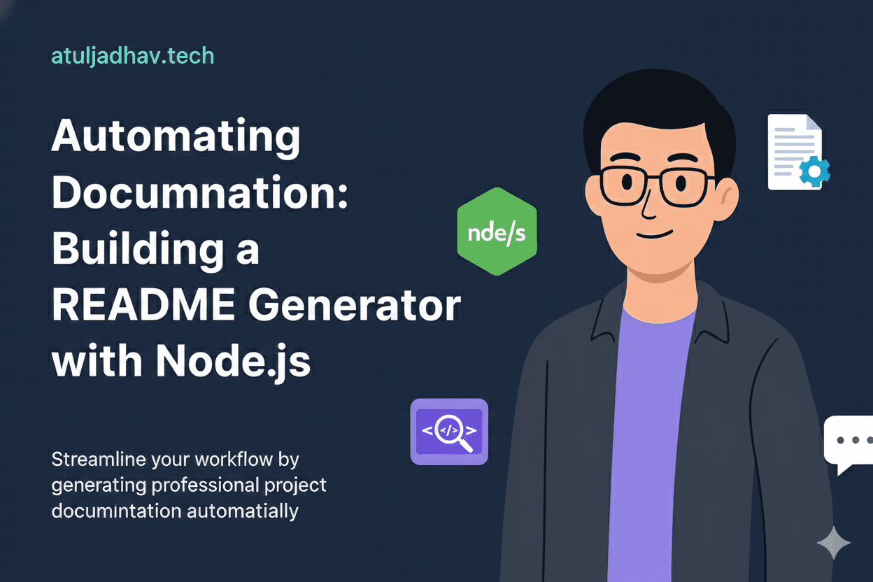 A command-line interface showing the automatic generation of a README file.