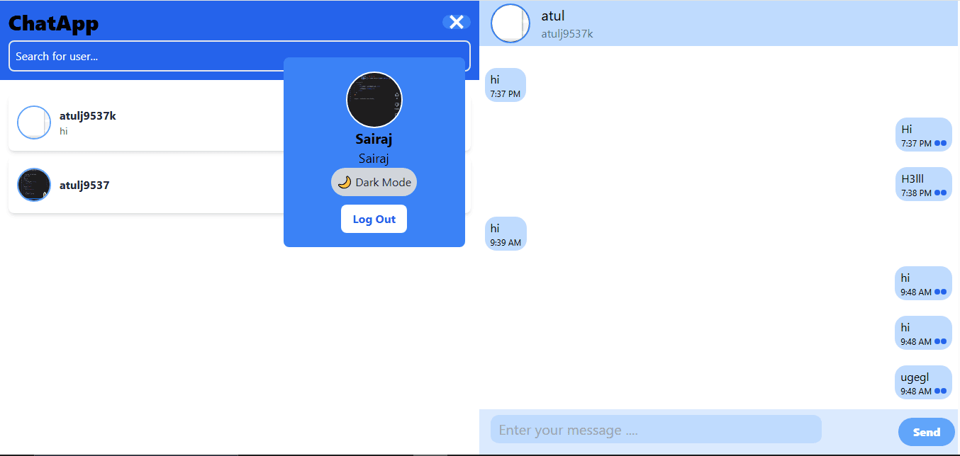 ChatApp - A real-time chat application with a modern and intuitive user interface.